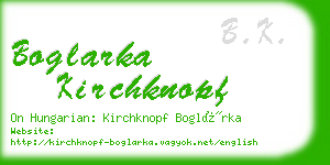 boglarka kirchknopf business card